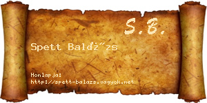 Spett Balázs névjegykártya